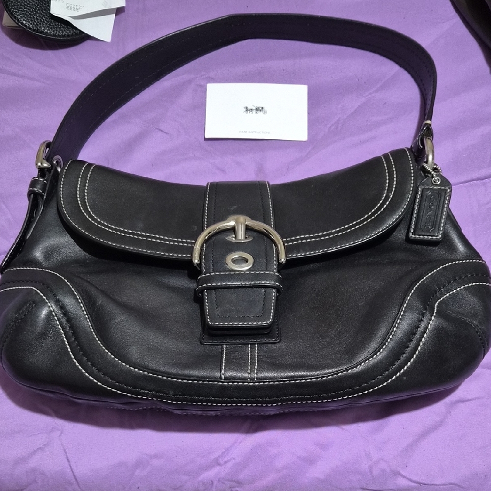 Black Leather Shoulder Bag